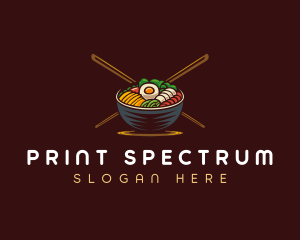 Bibimbap Food Bowl logo design