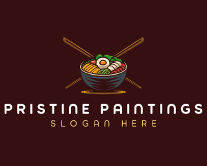 Bibimbap Food Bowl logo design