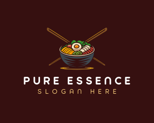 Bibimbap Food Bowl logo design