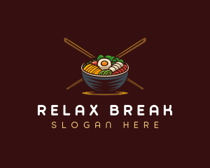 Bibimbap Food Bowl logo design