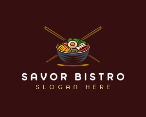 Bibimbap Food Bowl logo design