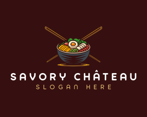 Bibimbap Food Bowl logo design