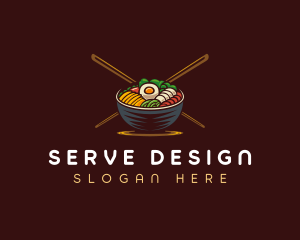 Bibimbap Food Bowl logo design