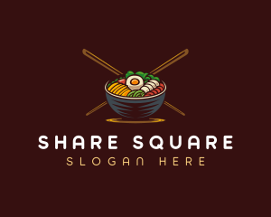 Bibimbap Food Bowl logo design