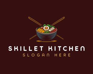 Bibimbap Food Bowl logo design