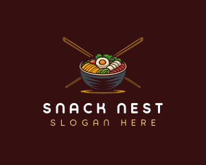 Bibimbap Food Bowl logo design