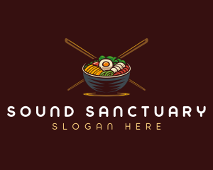 Bibimbap Food Bowl logo design