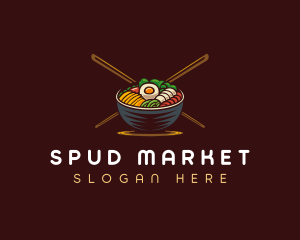 Bibimbap Food Bowl logo design