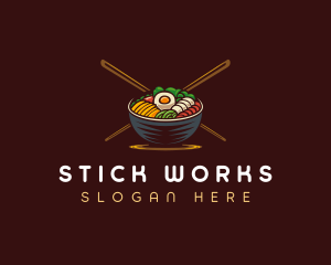 Bibimbap Food Bowl logo design