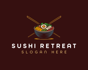 Bibimbap Food Bowl logo design