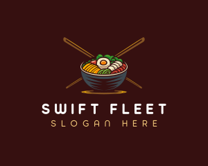 Bibimbap Food Bowl logo design