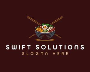 Bibimbap Food Bowl logo design