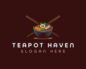 Bibimbap Food Bowl logo design