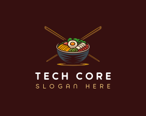 Bibimbap Food Bowl logo design