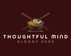 Bibimbap Food Bowl logo design