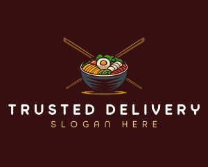 Bibimbap Food Bowl logo design