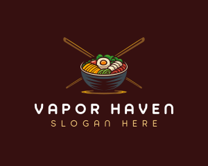 Bibimbap Food Bowl logo design