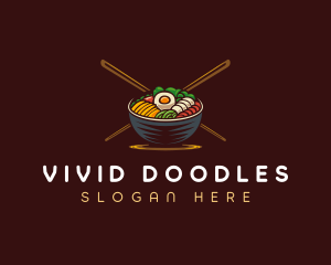 Bibimbap Food Bowl logo design