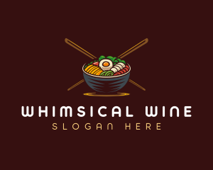 Bibimbap Food Bowl logo design