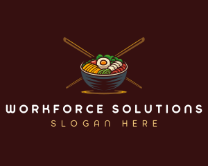 Bibimbap Food Bowl logo design