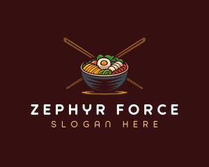 Bibimbap Food Bowl logo design