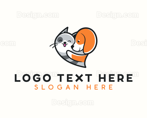 Dog Cat Heart Veterinary Logo