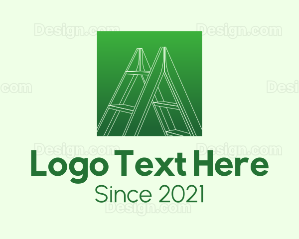 Green Carpentry Ladder Logo