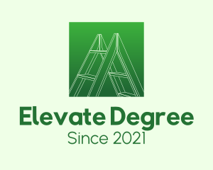 Green Carpentry Ladder logo design