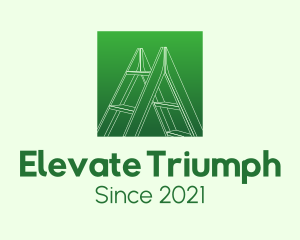 Green Carpentry Ladder logo design