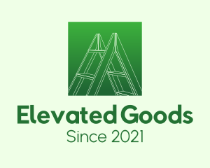 Green Carpentry Ladder logo design