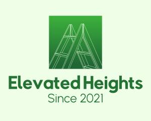 Green Carpentry Ladder logo design