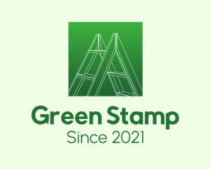 Green Carpentry Ladder logo design