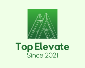 Green Carpentry Ladder logo design