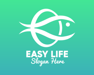 Minimalist Fish Monogram logo design