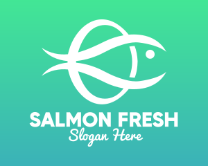 Minimalist Fish Salmon logo design