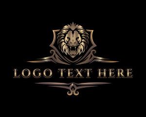 Luxury Lion Shield Logo