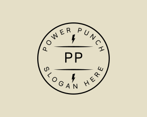 Power Communication Lightning logo design