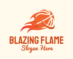 Flaming Basketball Hoop logo design