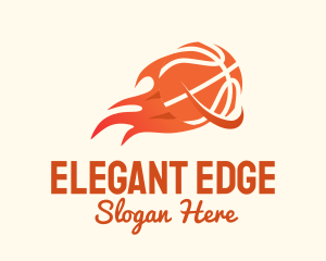 Flaming Basketball Hoop logo design