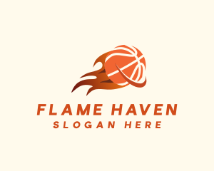 Flaming Basketball Hoop logo