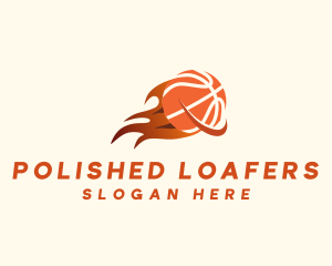 Flaming Basketball Hoop logo design