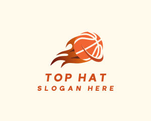 Flaming Basketball Hoop logo design