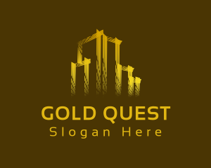 Gold Building Real Estate logo design