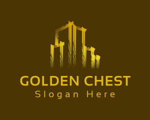 Gold Building Real Estate logo design