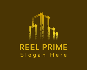 Gold Building Real Estate logo design