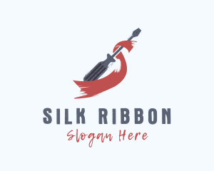 Rustic Screwdriver Ribbon logo design