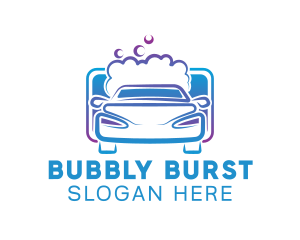 Car Wash Cleaning Bubbles logo design