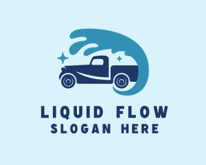 Pickup Truck Water Splash  logo design