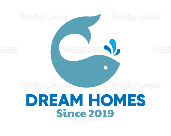 Ocean Whale Spout Logo