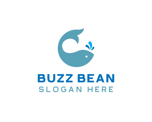 Ocean Whale Spout logo design